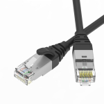 Патч-корд экранированный Ultra SLIM CAT6A S/FTP 4х2, 30 AWG, LSZH, чёрный, 0,5м
