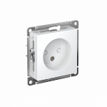 Розетка 1гн без З/К шторки с/у белый механизм 16А AtlasDesign Systeme Electric