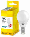 Лампа LED ALFA G45 шар 8Вт 230В 4000К E14 (6шт) IEK