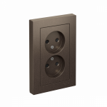 Розетка 2гн без З/К шторки с/у мокко в сборе 16А AtlasDesign Systeme Electric Розетка 2гн без З/К шторки с/у мокко в сборе 16А AtlasDesign Systeme Electric