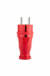 Вилка прямая переносная 2Р+РЕ 230V 16A каучук красная IP44 PLEXUP Вилка прямая переносная 2Р+РЕ 230V 16A каучук красная IP44 PLEXUP