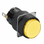 Лампа индикаторная в сборе 1 источник света желтая круглая линза, плоская 24В AC d16.2мм СВЕТОДИОД. (LED) IP65 SE _