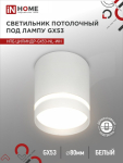 Светильник потолочный НПБ ЦИЛИНДР-GX53-NL-WH под лампу GX53 82х80мм белый IN HOME