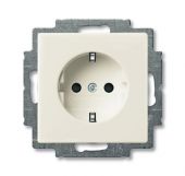 Розетка ABB Basic 55 1-мест. механизм с накладкой с З/К скр. уст-ки16А 220-250В IP20 крем.-белый