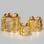 Светодиодные фигуры Подарки 15/20/25 см, цвет свечения теплый белый, питание 2xАА/3xAA/3xАА (не в комплекте) NEON-NIGHT