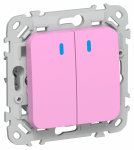 FLITE Выключ. 2-кл. кноп. с инд. 10А ВС12-2-1-ФлПр пур IEK