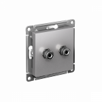 Розетка 2гн аудио+аудио с/у алюминий разъем "банан" механизм AtlasDesign Systeme Electric (10)