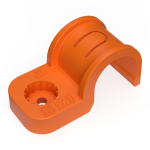 Крепеж-скоба пластиковая односторонняя для прямого монтажа  атмосферостойкая оранжевая в п/э d20 мм (50шт/600шт уп/кор) Промрукав