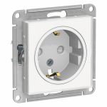 Розетка 1гн с З/К шторки с/у прозрачный белый механизм 16А AtlasDesign ART Systeme Electric (1/10)