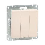 Механизм выключателя, трёхклавишный, кремовый Эпика EKF