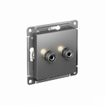 Розетка 2гн аудио+аудио с/у сталь разъем "банан" механизм AtlasDesign Systeme Electric (10)