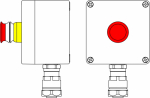 Ex пост управления из GRP; 1Ex d e IIC T5 Gb X IP66 Ex tb IIIB T95C DbX; Аварийная кнопка красная, 1NC/1NO -1 шт.; B: ввод D8-13мм поднебронированный