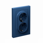 Розетка 2гн с З/К шторки с/у аквамарин AtlasDesign Systeme Electric (1/10)