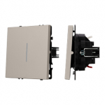 ARL NOBE Выключатель проходной 1 кл подсветка софт-тач кашемир SWT-MKP1-SFPL-L-CA (250V, 10A) (Arlight, -)