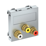 Розетка мультимедийная Audio-Video, 1 модуль Modul45, 45х45 мм, цвет алюминиевый лак Розетка мультимедийная Audio-Video, 1 модуль Modul45, 45х45 мм, цвет алюминиевый лак