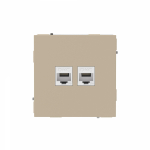 Компьютерная розетка RJ-45 без шторки, кат.5е двойная, KANT, ванильный марципан