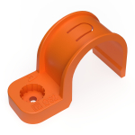 Крепеж-скоба пластиковая односторонняя для прямого монтажа  атмосферостойкая оранжевая в п/э d32 мм (25шт/375шт уп/кор) Промрукав