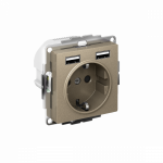 Розетка 1гн с З/К+2хUSB с/у шампань механизм 16А AtlasDesign Systeme Electric (1/10) Розетка 1гн с З/К+2хUSB с/у шампань механизм 16А AtlasDesign Systeme Electric (1/10)