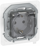 Розетка с з/к/ш с кр. 16А IP44 6737421 алюм. INSPIRIA IEK
