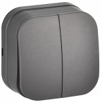 GLORY Выключ. 2-кл. о/у 10А ВС20-2-0-ХСм сталь м. IEK