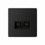 ARTGALLERY РОЗЕТКА двойная компьютерная RJ45+RJ45, кат.6А, механизм, ЧЕРНЫЙ ШЕЛК