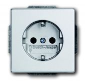 Розетка ABB Solo/future 1-мест. механизм с накладкой с З/К скр. уст-ки16А 220-250В IP20 алюм.