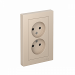 Розетка 2гн без З/К шторки с/у песочный в сборе 16А AtlasDesign Systeme Electric