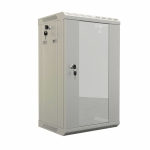 Hyperline TDB-15U-GP-RAL7035 Шкаф настенный 10  , 15U, 774,5х390х300, уст. размер 254 мм, со стеклянной дверью, открывающиеся стенки, возможность уста