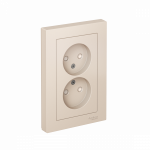 Розетка 2гн без З/К шторки с/у крем в сборе 16А AtlasDesign Systeme Electric