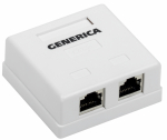 Розетка инф. настенная RJ45 кат. 5Е FTP 2 порта GENERICA