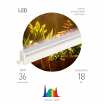 Светильник для растений фитолампа светодиодная линейная ЭРА ФИТО-18W-PFR-GR полного спектра 18 Вт GREEN LINE