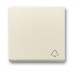 Клавиша одинарная перекидная символ «звонок» пластик белый глянцевая ABB Накладки Future/Axcent/Carat/ДИНАСТИЯ