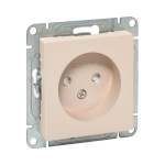 Механизм розетки, 16А, без заземления, со шторками, кремовый Эпика EKF