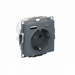 Розетка 1гн c З/К+2хUSB typeА+ typeС с/у грифель механизм 16А AtlasDesign Systeme Electric(1)