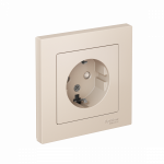 Розетка 1гн с З/К шторки с/у крем в сборе 16А AtlasDesign Systeme Electric (1/15)