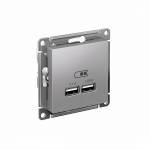 Розетка 2гн USB+USB с/у алюминий механизм AtlasDesign Systeme Electric (1) Розетка 2гн USB+USB с/у алюминий механизм AtlasDesign Systeme Electric (1)