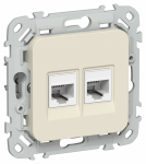 FLITE Роз 2я RJ45/RJ11 кат.5Е/3 UTP РКТ5е/3-2-0-ФлСл сл IEK