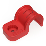 Крепеж-скоба пластиковая односторонняя для прямого монтажа  атмосферостойкая красная в п/э d20 мм (50шт/600шт уп/кор) Промрукав