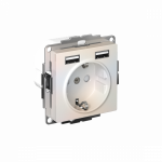 Розетка 1гн с З/К+2хUSB с/у жемчуг механизм 16А AtlasDesign Systeme Electric (1/10)