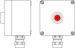 Ex пост управления из алюминия; 1Ex d e IIC T6 Gb X / Ex tb IIIB T80°CDb X / IP66; Кнопка красная,1NC/1NO - 1 шт.; С:ввод D5,5-13мм подбронированный к