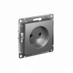 ATLASDESIGN РОЗЕТКА без заземления со шторками, 16А, механизм, СТАЛЬ