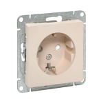 Механизм розетки, 16А, с заземлением, со шторками, кремовый Эпика EKF