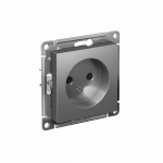 Розетка 1гн без З/К шторки с/у сталь механизм 16А AtlasDesign Systeme Electric Розетка 1гн без З/К шторки с/у сталь механизм 16А AtlasDesign Systeme Electric