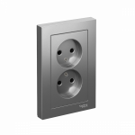 Розетка 2гн без З/К с/у сталь в сборе 16А AtlasDesign Systeme Electric (1/15) Розетка 2гн без З/К с/у сталь в сборе 16А AtlasDesign Systeme Electric (1/15)