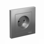 Розетка 1гн без З/К с/у сталь в сборе 16А AtlasDesign Systeme Electric Розетка 1гн без З/К с/у сталь в сборе 16А AtlasDesign Systeme Electric