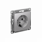 Розетка 1гн с З/К шторки с/у алюминий механизм 16А AtlasDesign Systeme Electric