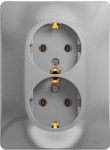 Розетка 2гн с З/К с/у алюминий в сборе 16А Glossa Systeme Electric  (1/10/60)