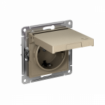 ATLASDESIGN РОЗЕТКА с заземл. со шторк. с крышкой, 16А, IP20, механизм, ШАМПАНЬ ATLASDESIGN РОЗЕТКА с заземл. со шторк. с крышкой, 16А, IP20, механизм, ШАМПАНЬ