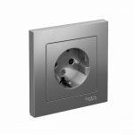 Розетка 1гн с З/К шторки с/у сталь в сборе 16А AtlasDesign Systeme Electric Розетка 1гн с З/К шторки с/у сталь в сборе 16А AtlasDesign Systeme Electric