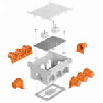 Коробка огнестойкая для заливки бетоном 80-0890-FR6,0-4 Е15-Е120 118х76х60 (18 шт/кор) Промрукав